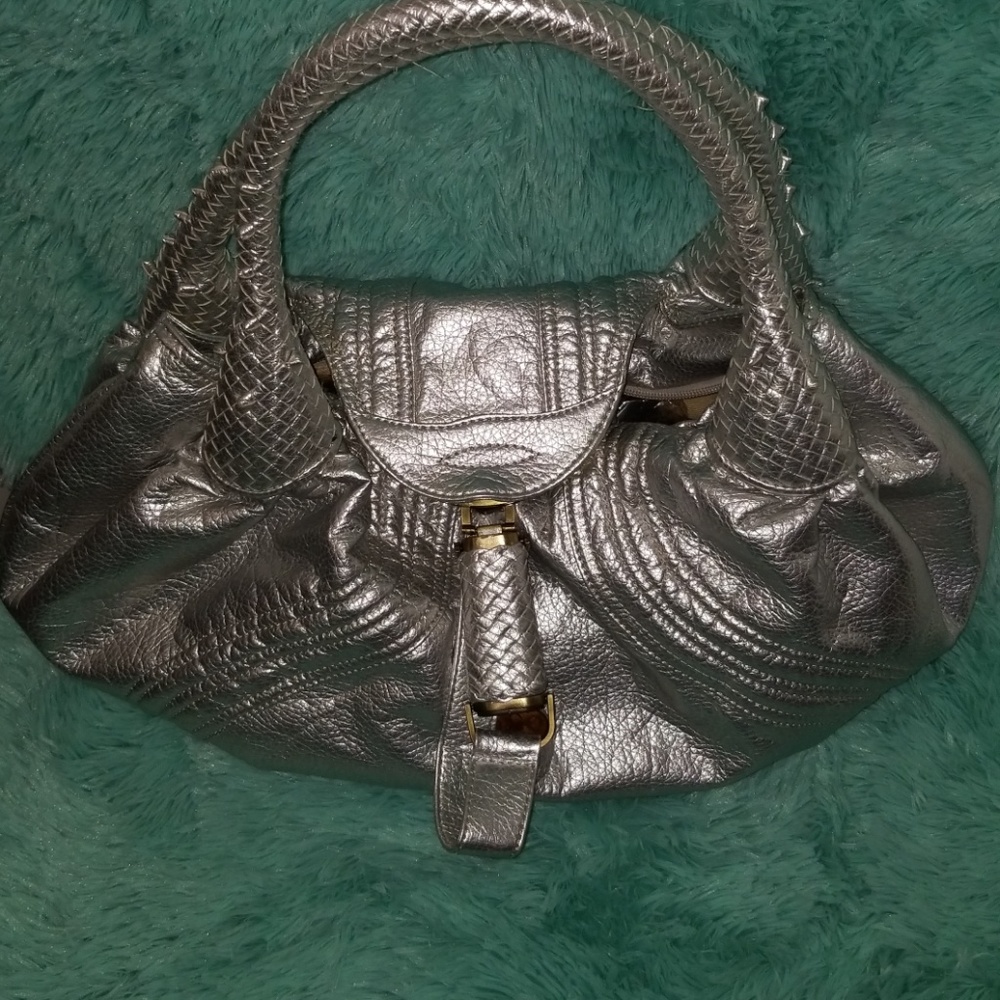 Silver hand bag